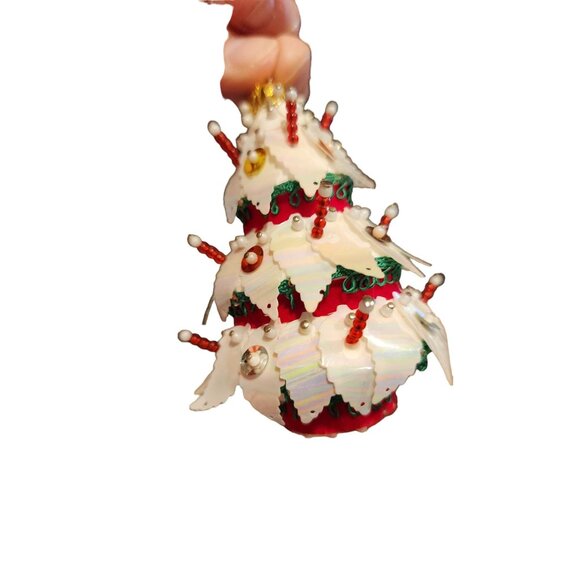 Vintage Handmade Push Pin Christmas Ornament Mid Century Retro Kitsch Hours of W - Picture 8 of 11